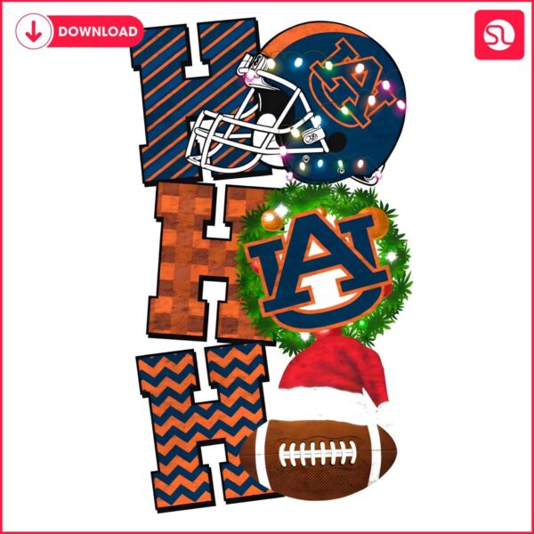 Auburn Tigers Ho Ho Ho Christmas Football Game Day PNG