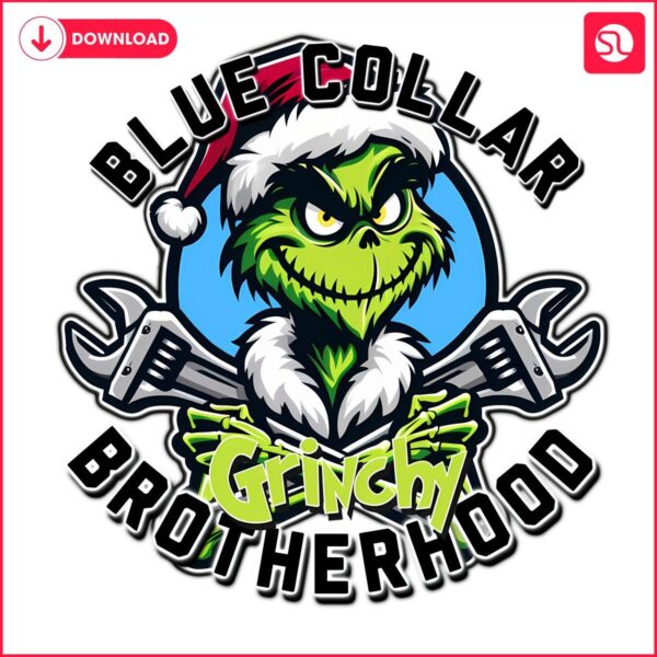 Blue Collar Grinchy Brotherhood Christmas Grinch PNG