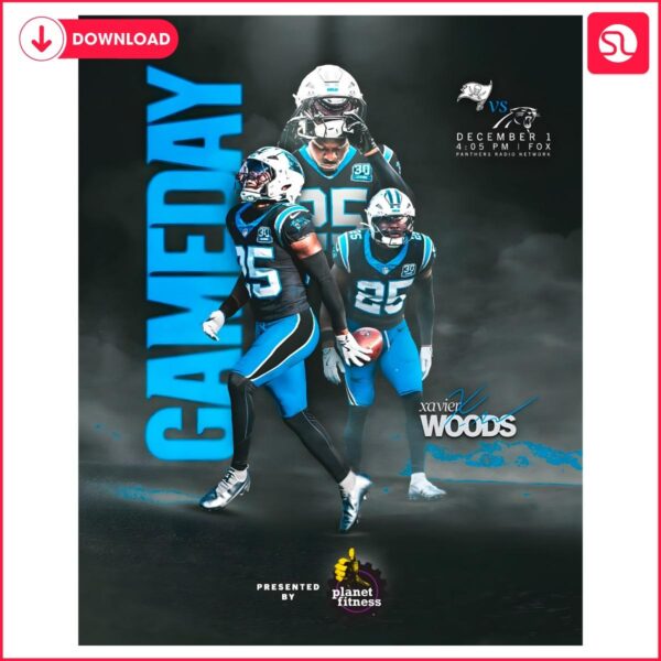 Carolina Panthers Xavier Woods Gameday PNG