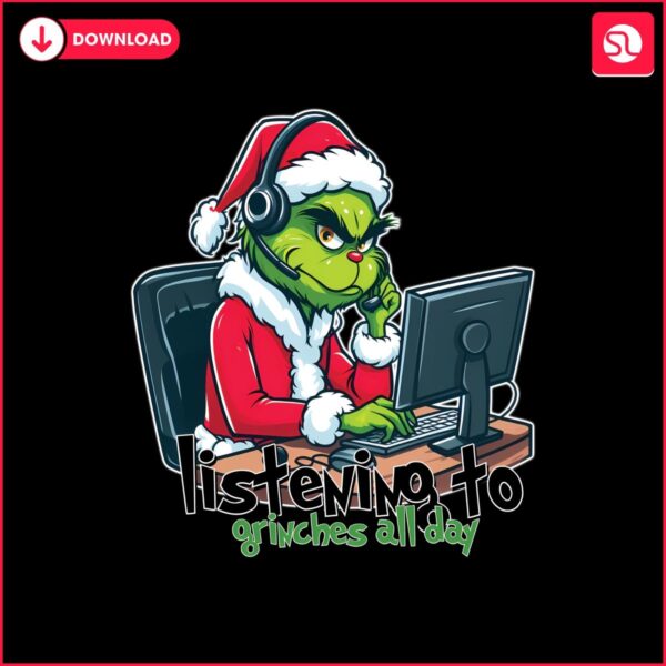 Listening To Grinches All Day Christmas Grinch Telesale PNG