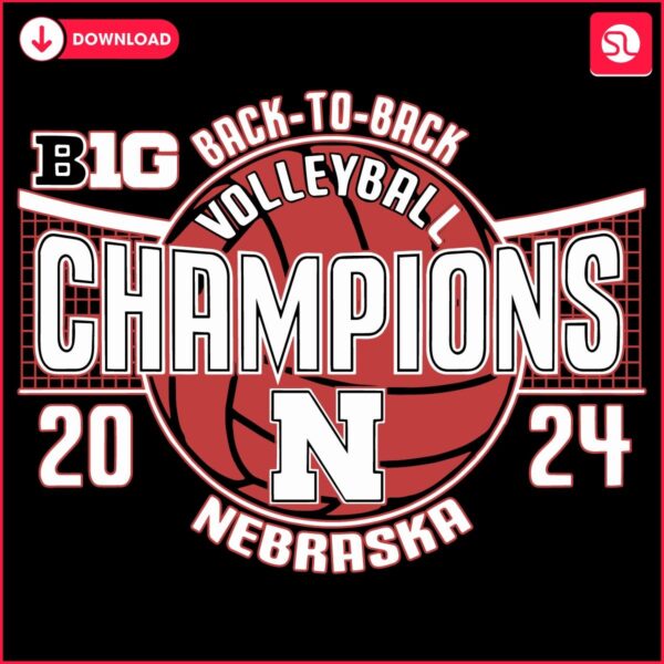 Nebraska Cornhuskers Volleyball Back To Back Champions SVG