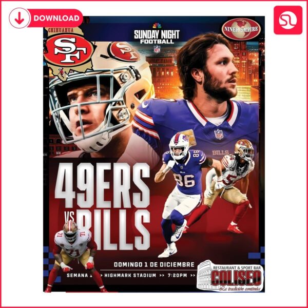 San Francisco 49Ers Vs Buffalo Bills Sunday Night Football PNG