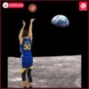 Stephen Curry Throws The Ball Into Space PNG