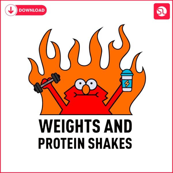 Hilarious Gym Enthusiast SVG Weights and Protein Shakes