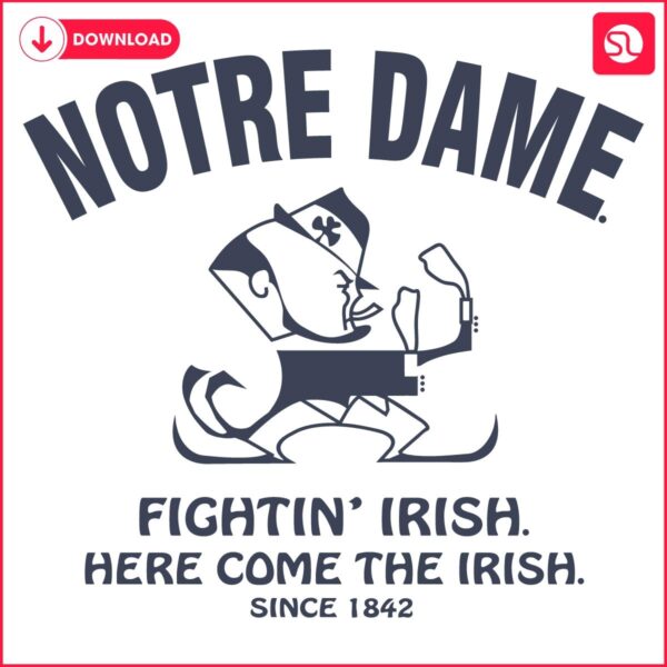 Classic Notre Dame Fighting Irish Football Mascot SVG