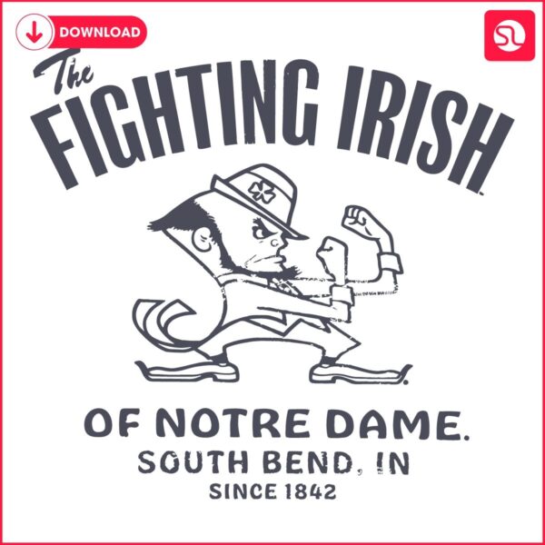 Classic Notre Dame Fighting Irish Mascot Logo SVG