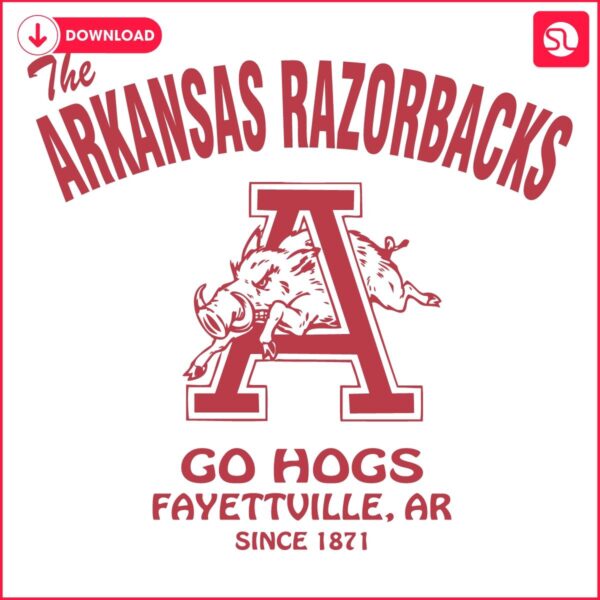 Retro Arkansas Razorbacks Football SVG Go Hogs