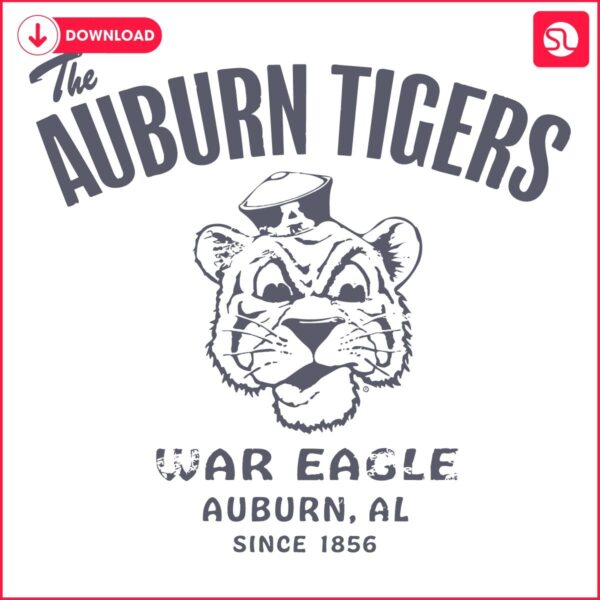 Retro Auburn Tigers Football War Eagle SVG Design