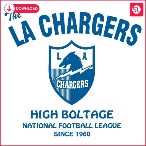 Retro LA Chargers High Boltage Football SVG Design