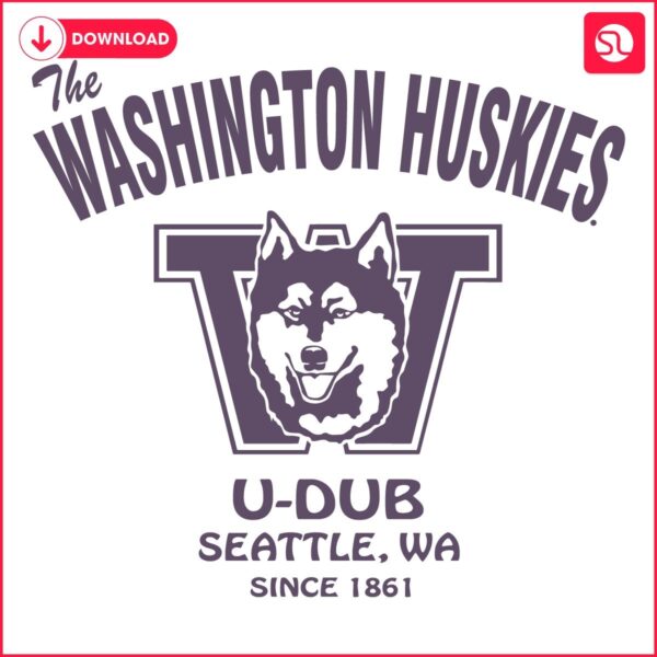 Retro Washington Huskies Football U Dub SVG Design