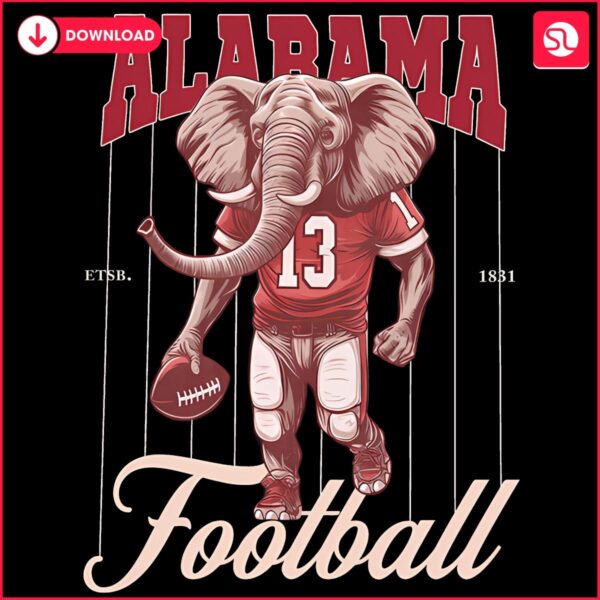 Retro Big Al 13 Alabama Football Mascot SVGPNG