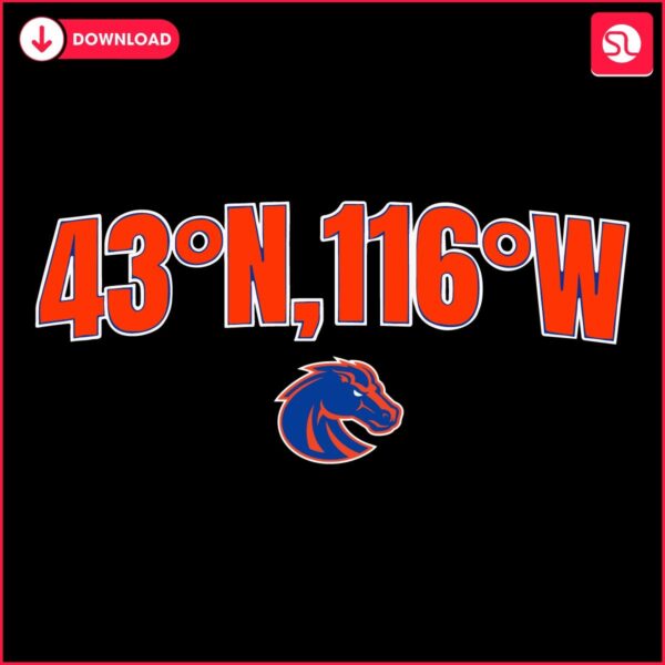 Boise State Broncos Football SVG 43N 116W Coordinates