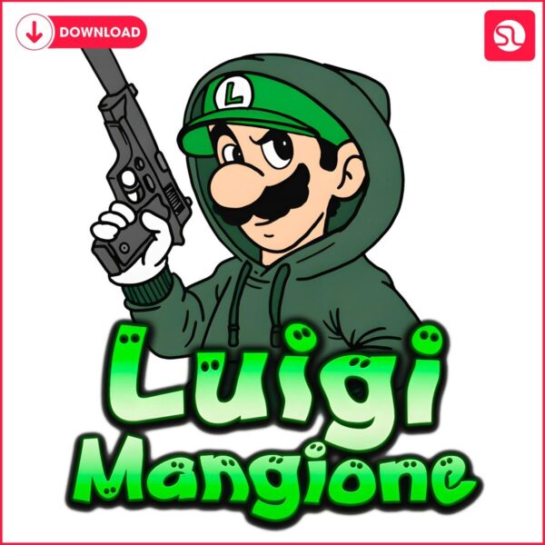 Luigi Mangione Hilarious Killer in Mario Style PNG