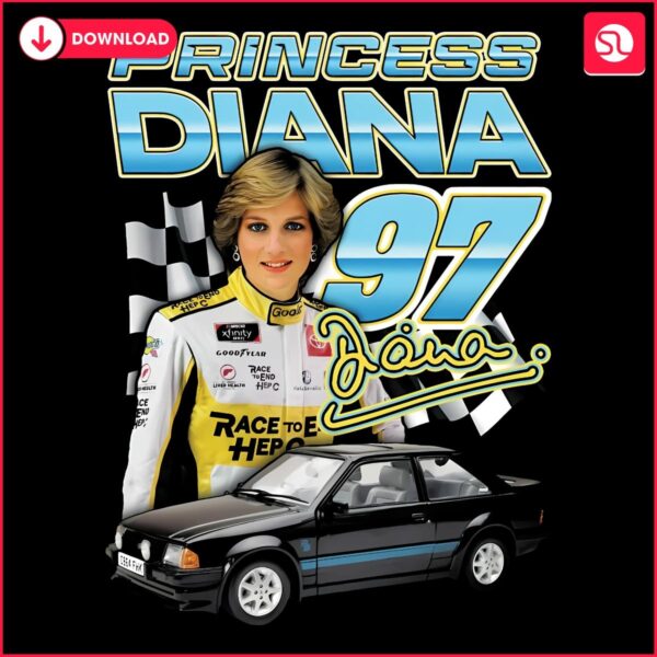 Princess Diana 97 Iconic Race Car PNG