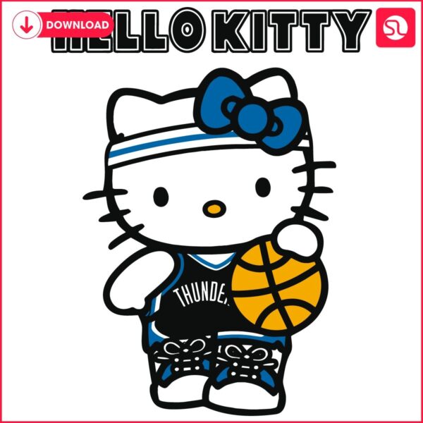 Hello Kitty Hoops Oklahoma City Thunder SVG Delight