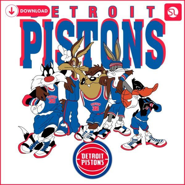 Looney Tunes Meet Detroit Pistons NBA Basketball SVG