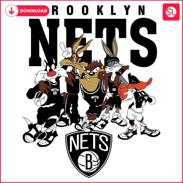 Looney Tunes NBA Fun Brooklyn Nets SVG Design