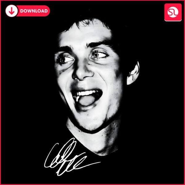 Cillian Murphy Vintage Face Iconic Actor Signature PNG