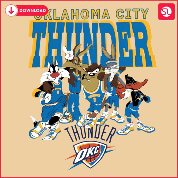 Looney Tunes Meet NBA Oklahoma Thunder Basketball PNG