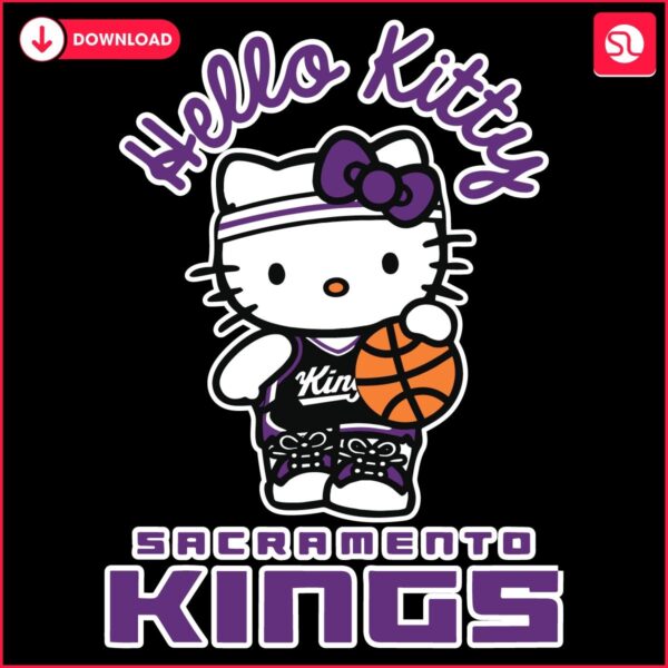 Hello Kitty Meets Sacramento Kings Basketball SVG Magic