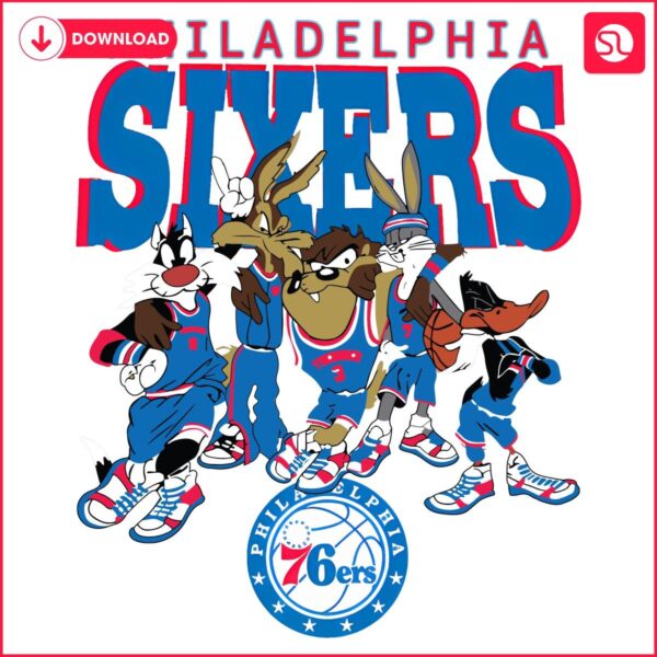 Looney Tunes Meets Philadelphia 76ers NBA Basketball SVG