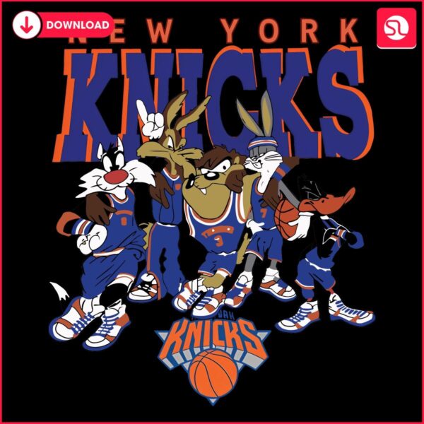 Looney Tunes x Knicks NBA Slam Dunk in PNG Style