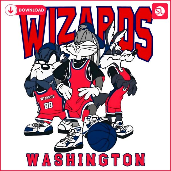 Washington Wizards NBA Action Looney Tunes Style PNG