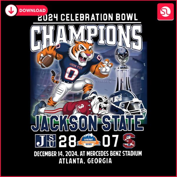 2024 Celebration Bowl Champs Jackson State Tigers SVGPNG