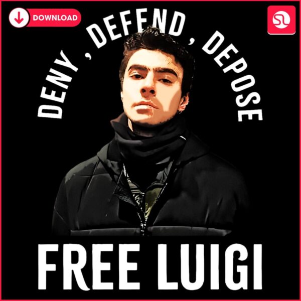 Free Luigi with Deny Defend Depose PNG Style