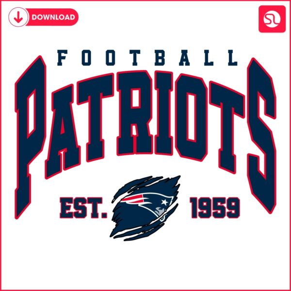 Retro 1959 New England Patriots NFL Football SVG Design