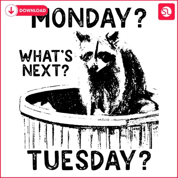 Monday Blues Hilarious Raccoon Meme for Tuesday Fun SVG