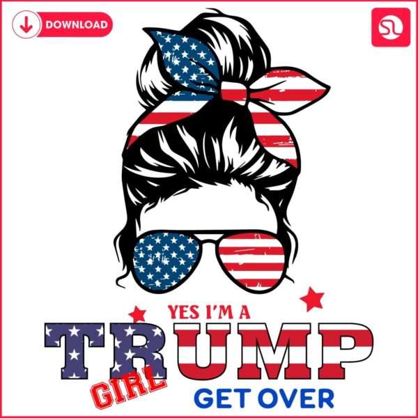 Retro Trump Girl Embrace the Flag SVG Design