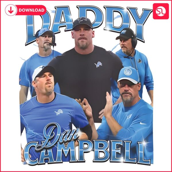 Daddy Dan Campbell Detroit Lions PNG Magic