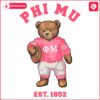 Phi Mu Sorority Teddy Bear 1852 Cute PNG Design