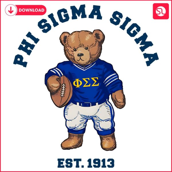 Phi Sigma Sigma Sorority Teddy Bear PNG Since 1913