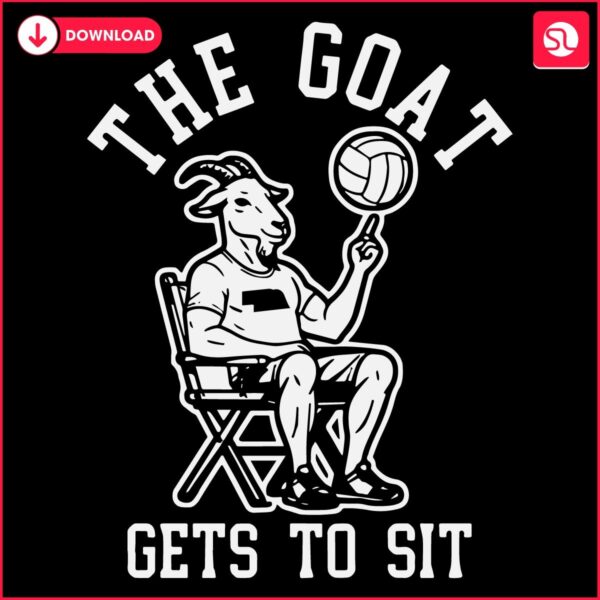 SVG The Goat Scores in Sit Volleyball Style