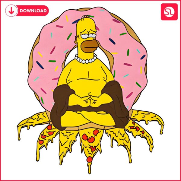 Homer Simpsons Pizza Doughnut Buddha PNG Delight