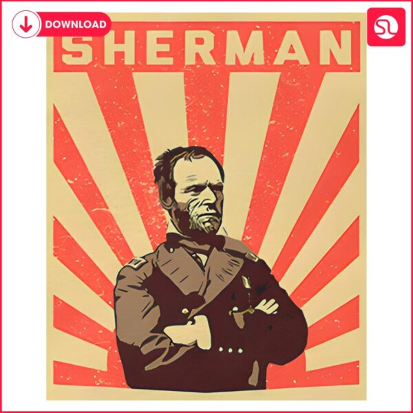 Vintage William Tecumseh Sherman Propaganda PNG Art