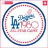 Retro 1980 AllStar LA Dodgers Baseball SVG