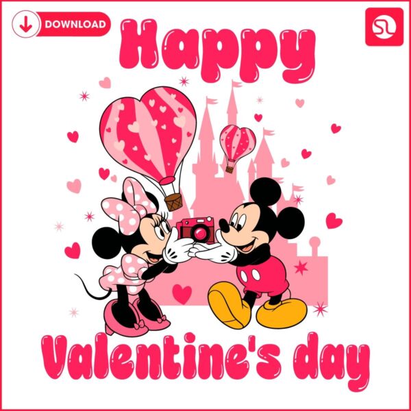 Adorable Mickey Minnie Valentines Day PNG for Couples