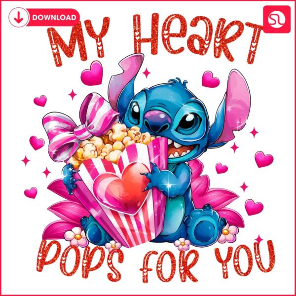 Valentine Stitch My Heart Pops for You SVGPNG