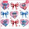 Coquette Valentine Heart Stitch Love Design PNG