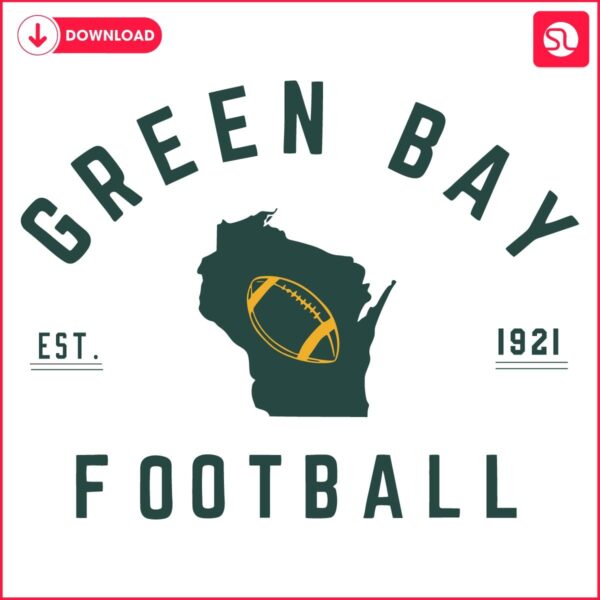 Vintage Green Bay Football Map SVG Est 1921 Wisconsin Pride