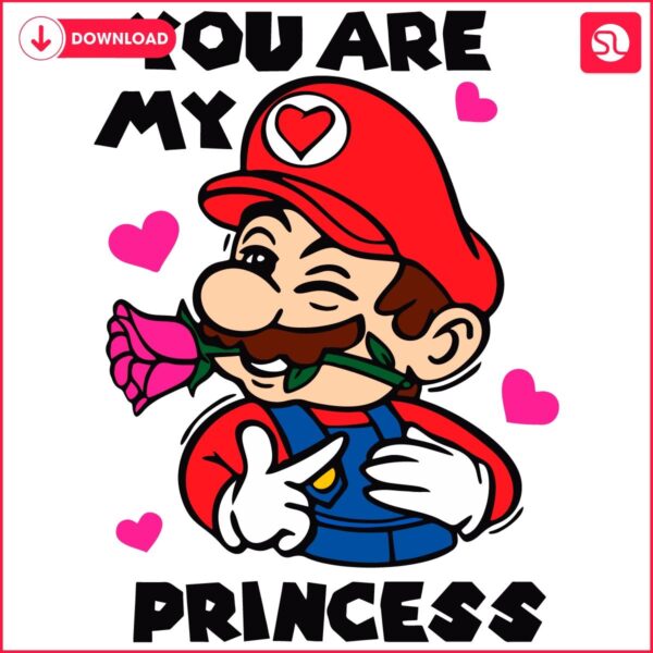 Youre My Princess Valentine Funny Super Mario SVG Design