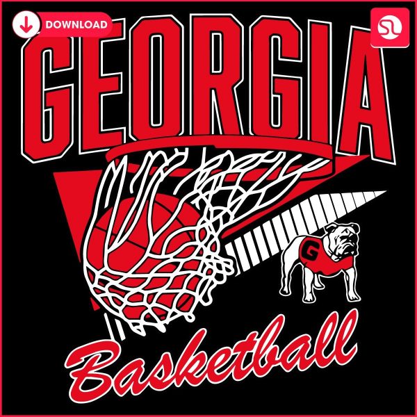 Georgia Bulldogs Basketball Mascot SVG Logo