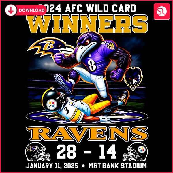 Ravens Triumph 2814 Over Steelers in 2024 Wild Card PNG