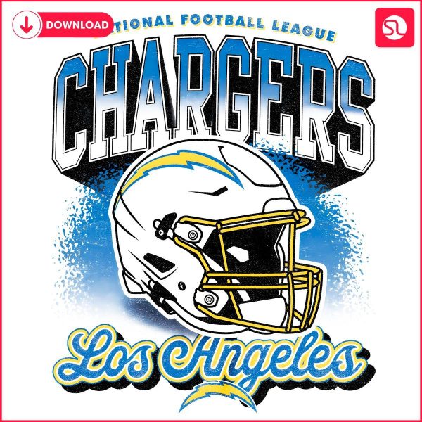 Retro NFL Los Angeles Chargers Helmet Logo in PNG Format