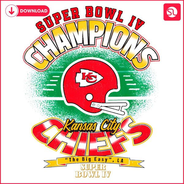 Vintage Kansas City Chiefs Super Bowl Iv Champions PNG