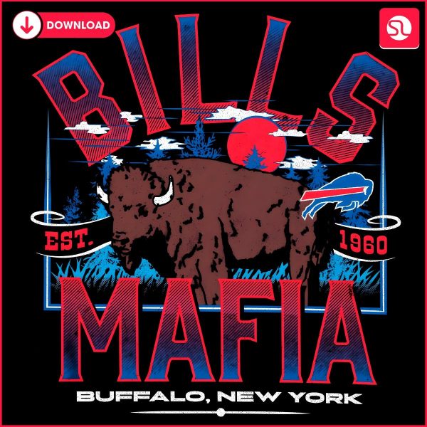 Buffalo Bills Mafia Vintage Football Spirit Since 1960 PNG