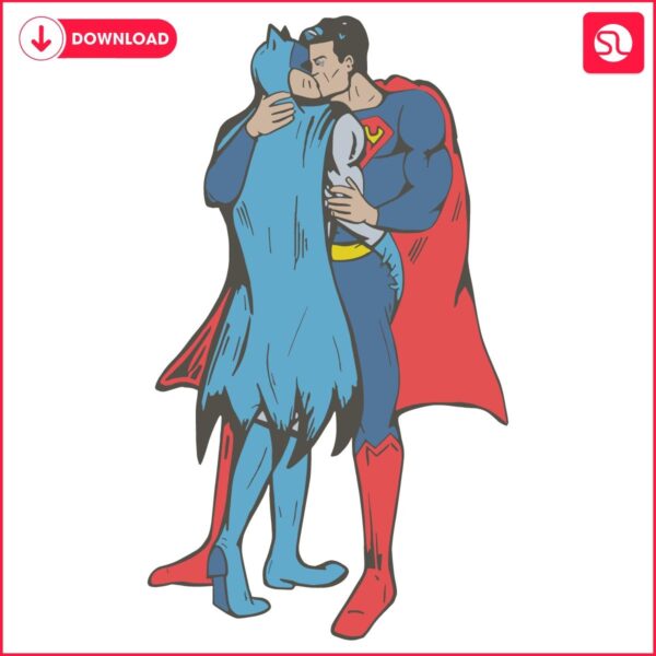 Batman Superman Gay Pride Kiss Hilarious SVG Meme